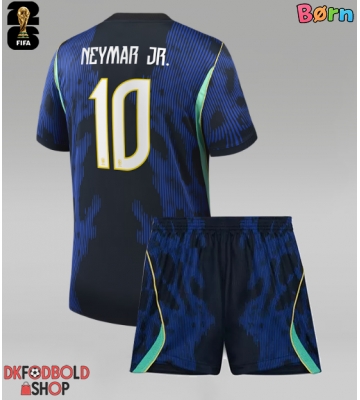 Brasilien Neymar Jr #10 Udebanesæt Børn VM 2026 Kort ærmer (+ korte bukser)